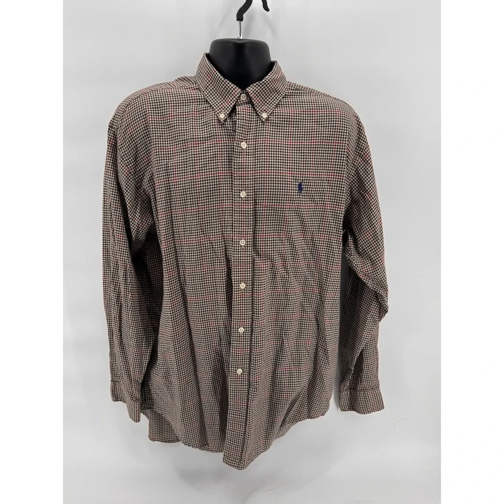 Ralph Lauren Blake Men's Long Sleeve Button Down Shirt Plaid Size‎ L 100 Cotton - Picture 2 of 6